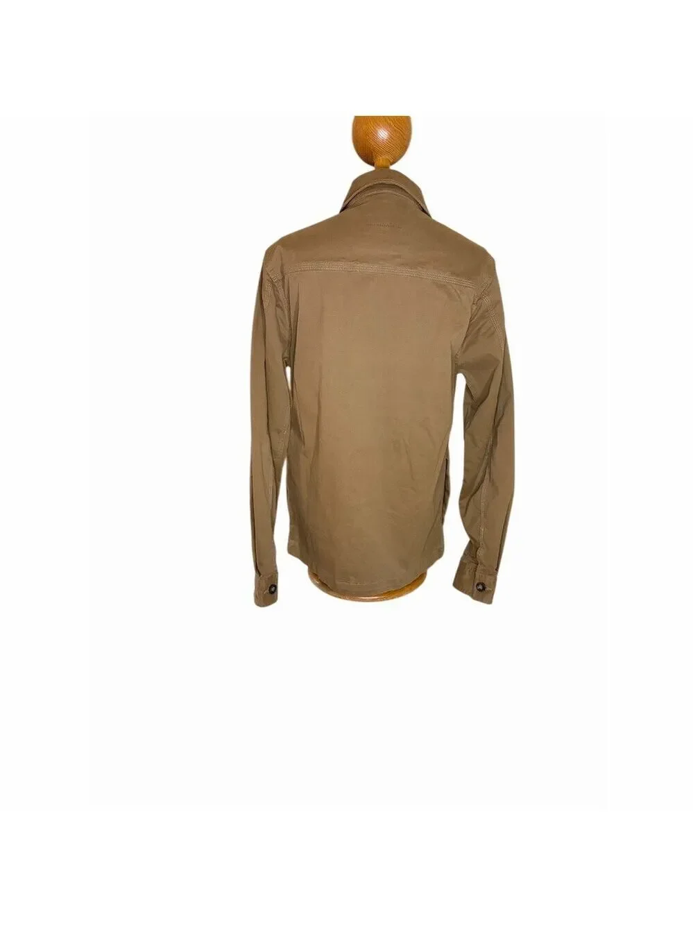 Denim & Flower Utility Shirt Jacket Mens S Brown Full Zip Workwear